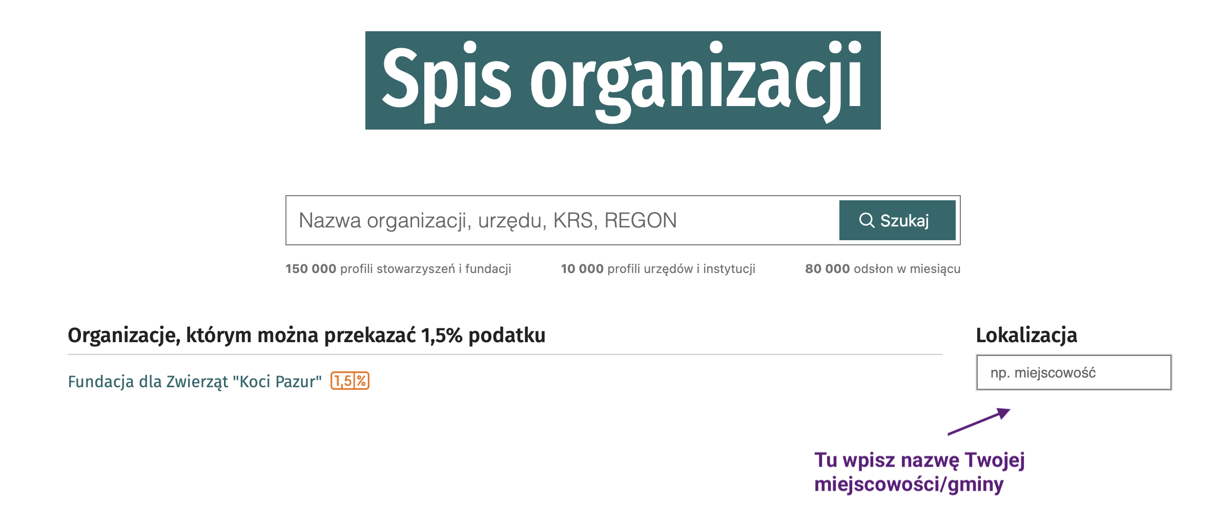 Spis organizacji pozarządowych w Polsce