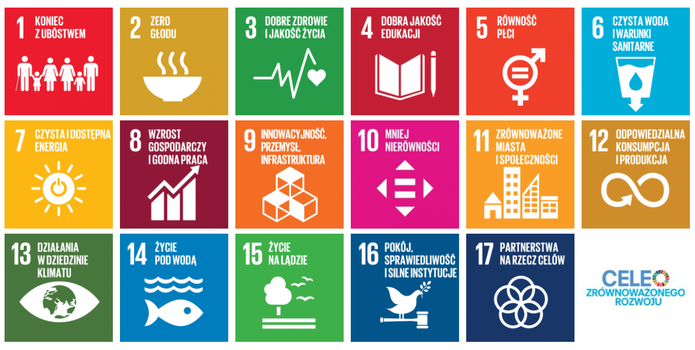 grafika z wymienionymi celami zrównoważonego rozwoju