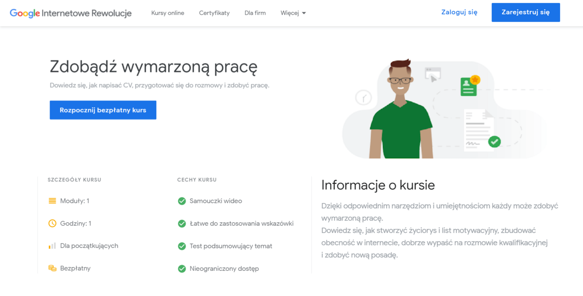 Platforma kursów online Google Internetowe Rewolucje